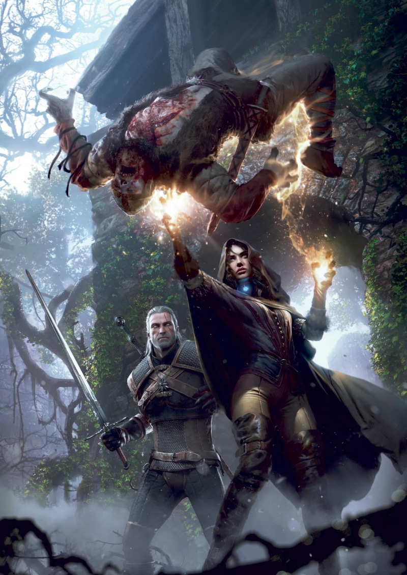 two people, adult, video games, animal wildlife, people, women, arts culture and entertainment, nature, 720P, reflection, Geralt of Rivia, water