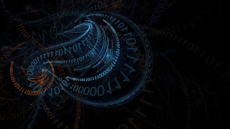 blue, communication, binary, creativity, code, 4K, full frame, equipment, spiral, abstract, connection, western script, binary code, indoors, technology
