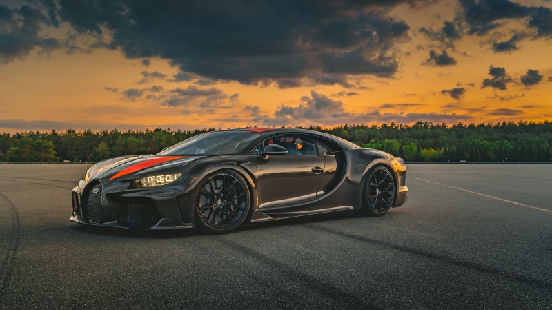 Prototype, Bugatti, supercar, hypercar, Super Sport 300+, 2019, 5K, Chiron, the evening, sunset