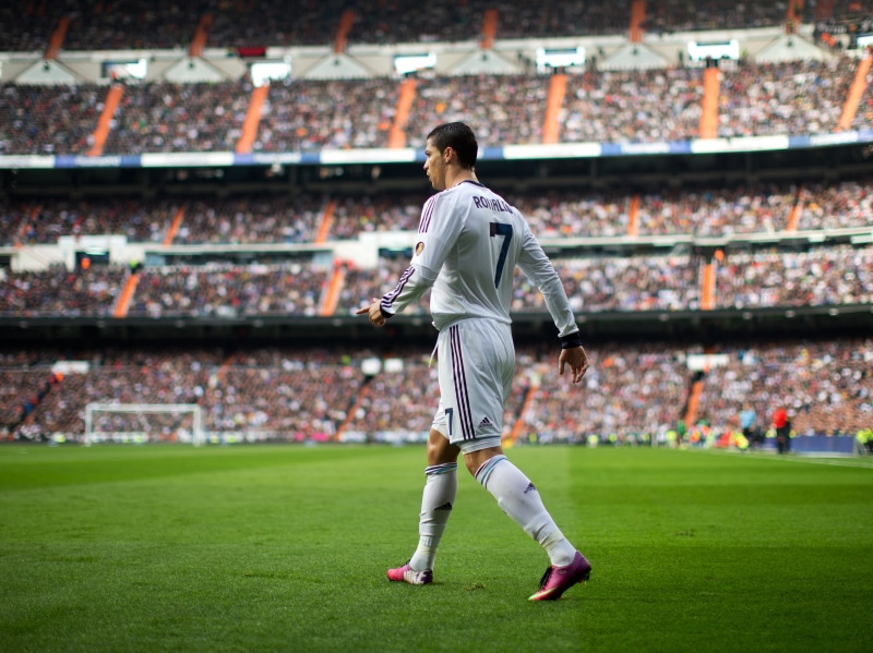 sports Uniform, winning, stadium, CR 7, incidental people, lifestyles, spectator, team Sport, El Clasico, sportsman, kicking, caucasian Ethnicity, people