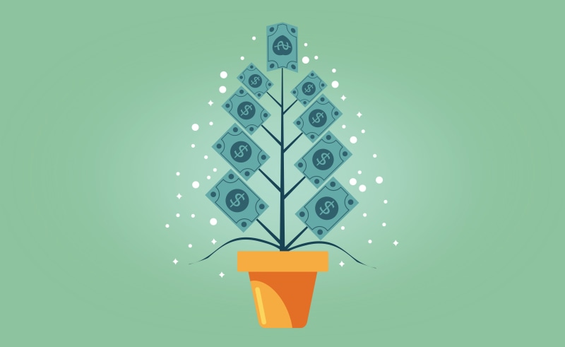 rich, lighting equipment, sheet, light, can, stock, coin, isolated, green color, concept, economy, tree, income, equipment, pot, company, capital, vector