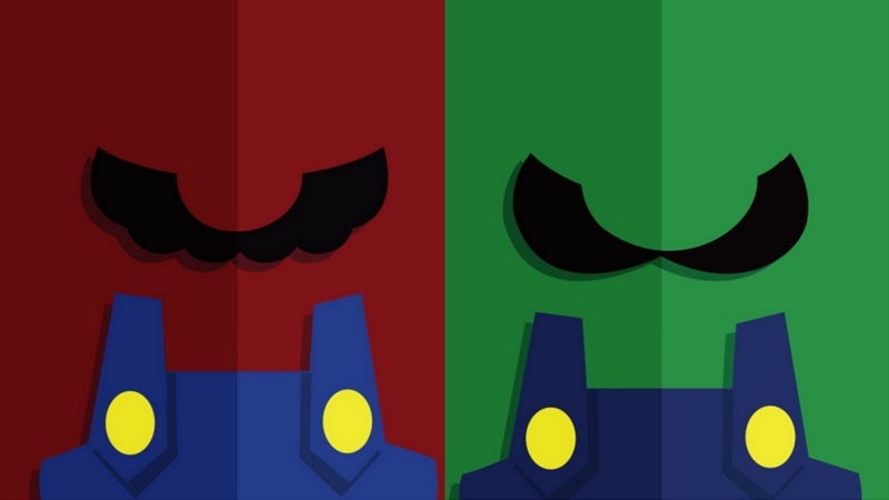 night, blue, backgrounds, sign, Super Mario Bros., no people, Mario Bros., communication, silhouette, text, Super Mario, celebration, multi colored, Luigi
