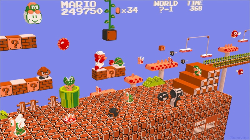 roof, animal themes, architecture, nature, super, 720P, video games, game, Super Mario, building exterior, building, domestic animals, clear sky, no people