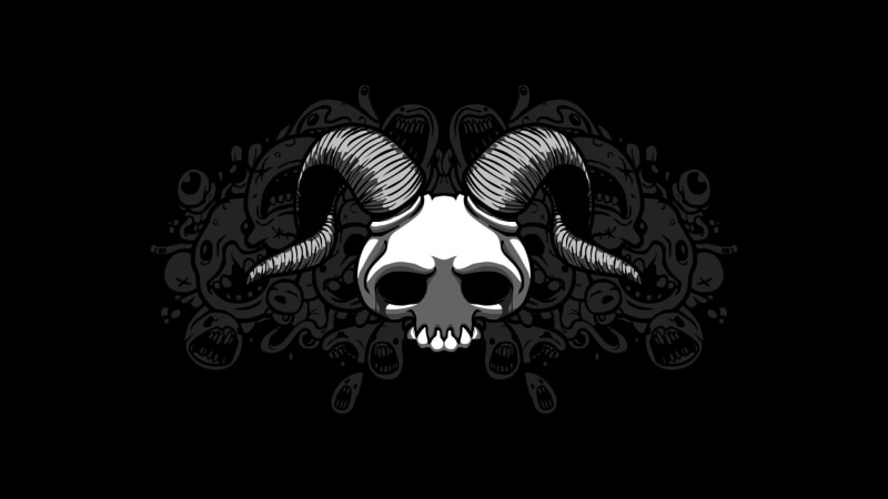 pattern, 1080P, studio shot, illuminated, human skull, indoors, representation, human body part, skull, bone, design, metal, human skeleton, black, copy space