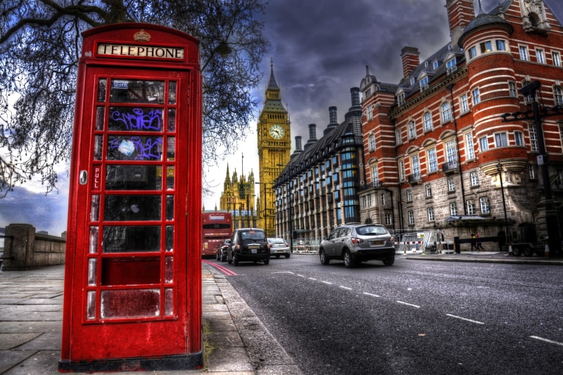 street photography, telephone, big, London, ben, Street, hd, cars, Big Ben, city, booth, England, 1080P