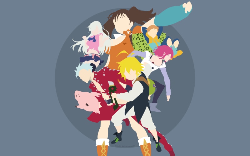 King (The Seven Deadly Sins), The Seven Deadly Sins, Anime, Hawk (The Seven Deadly Sins), Gowther (The Seven Deadly Sins), 4K, Ban (The Seven Deadly Sins)