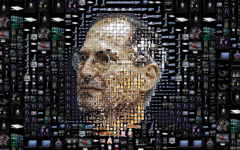 men, man, real people, large group of objects, Steve Jobs, creativity, indoors, representation, human body part, electronics industry, digital composite