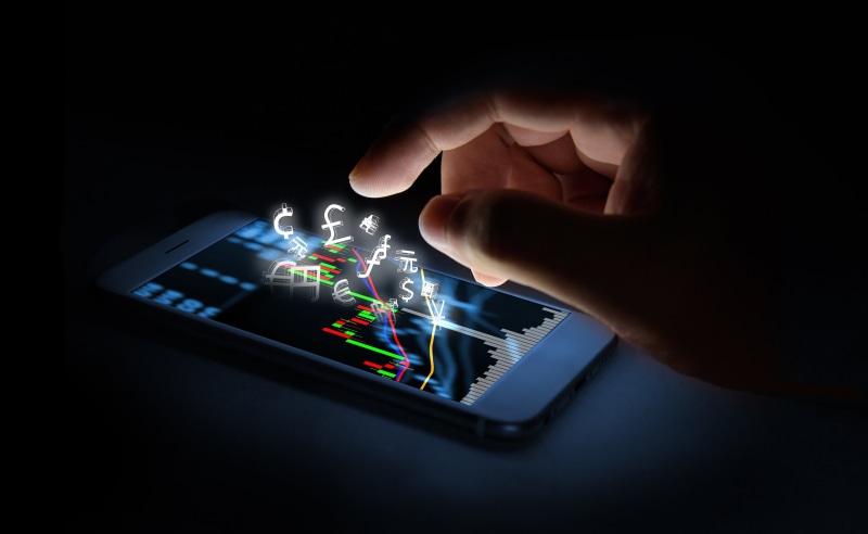 5K, smartphone, bokeh, blur, speed, hi-tech, creative, technology, currency cryptography, ., Finance, stock exchange, lights light, schedule money, cyberspace