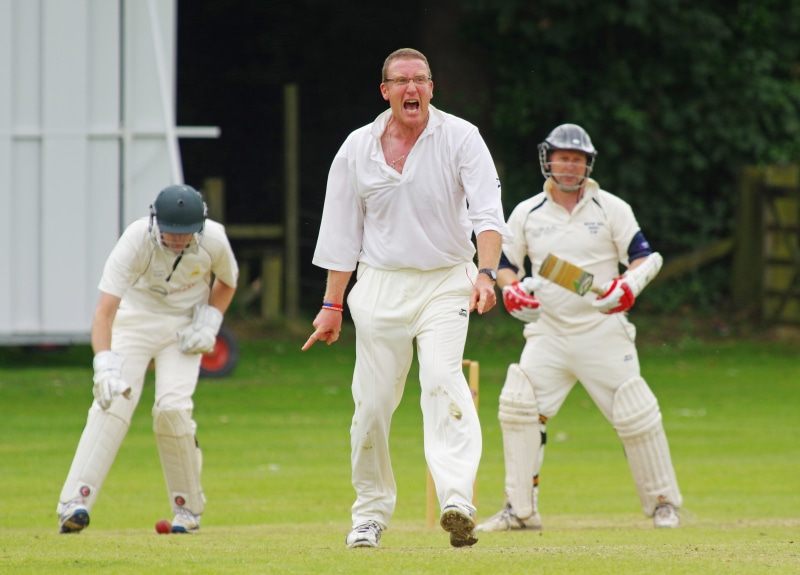 batsman, outdoors, cricket, stump, crickets, bowling, 4K, happiness, match, wicket, playing, senior adult, field, daytime, sports equipment, males, out