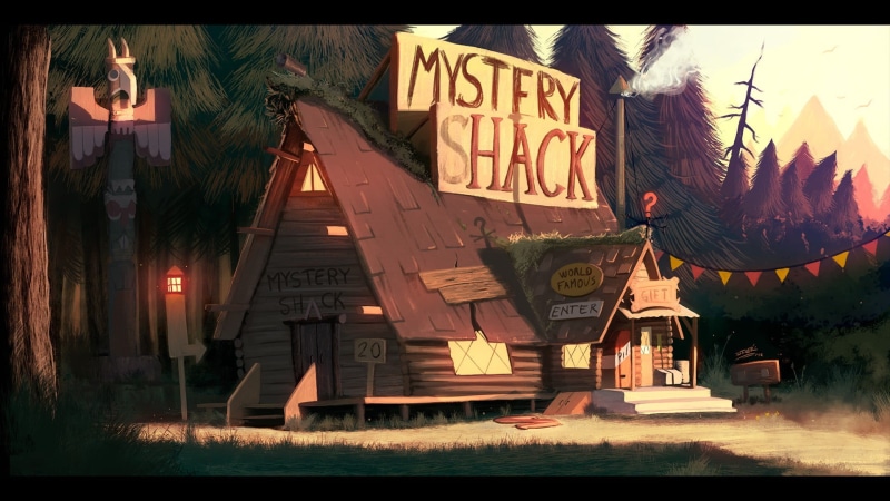 building, 1080P, communication, nature, architecture, shack, day, transportation, Gravity Falls, plant, street, no people, text, built structure, building exterior