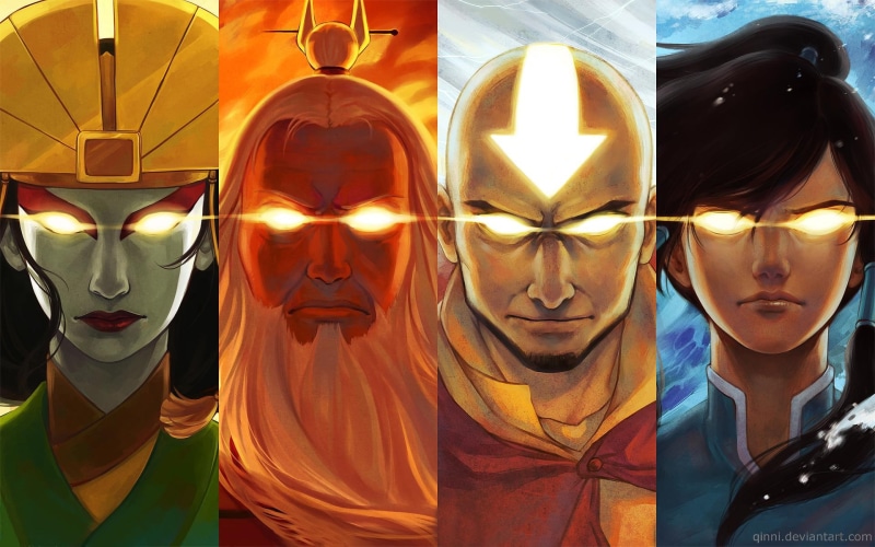 Korra, artwork, Avatar Kyoshi, Aang, Avatar: The Last Airbender, 1080P