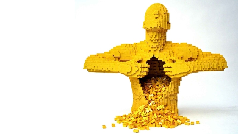 digital composite, yellow, man, no people, history, LEGO, toys, outdoors, close-up, clear sky, cut out, architecture, nature, simple background, 1080P