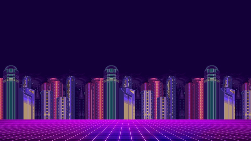 artwork, cityscape, Mega Man X, 1080P, 8-bit, pixels, synthwave