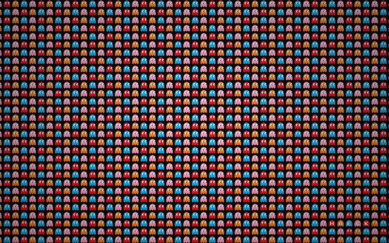 ornate, indoors, electrical equipment, pixels, Pac-Man , vibrant color, illustration, design, textured, pacman, video games, technology, minimalism, full frame