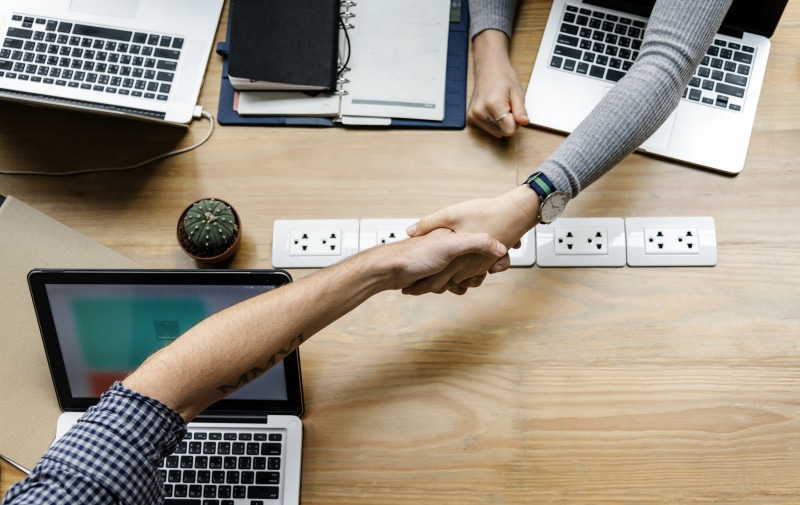 human hand, hands, achievement, office, wireless technology, shaking hands, workspace, greeting, startup, adult, using laptop, cooperation, wood, table