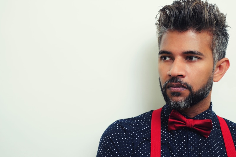 hair, portrait, blue, man, people, beard, elegance, beautiful people, fashionable, mannequin, dress form, handsome, white, adult, hairstyle, fashion, polka