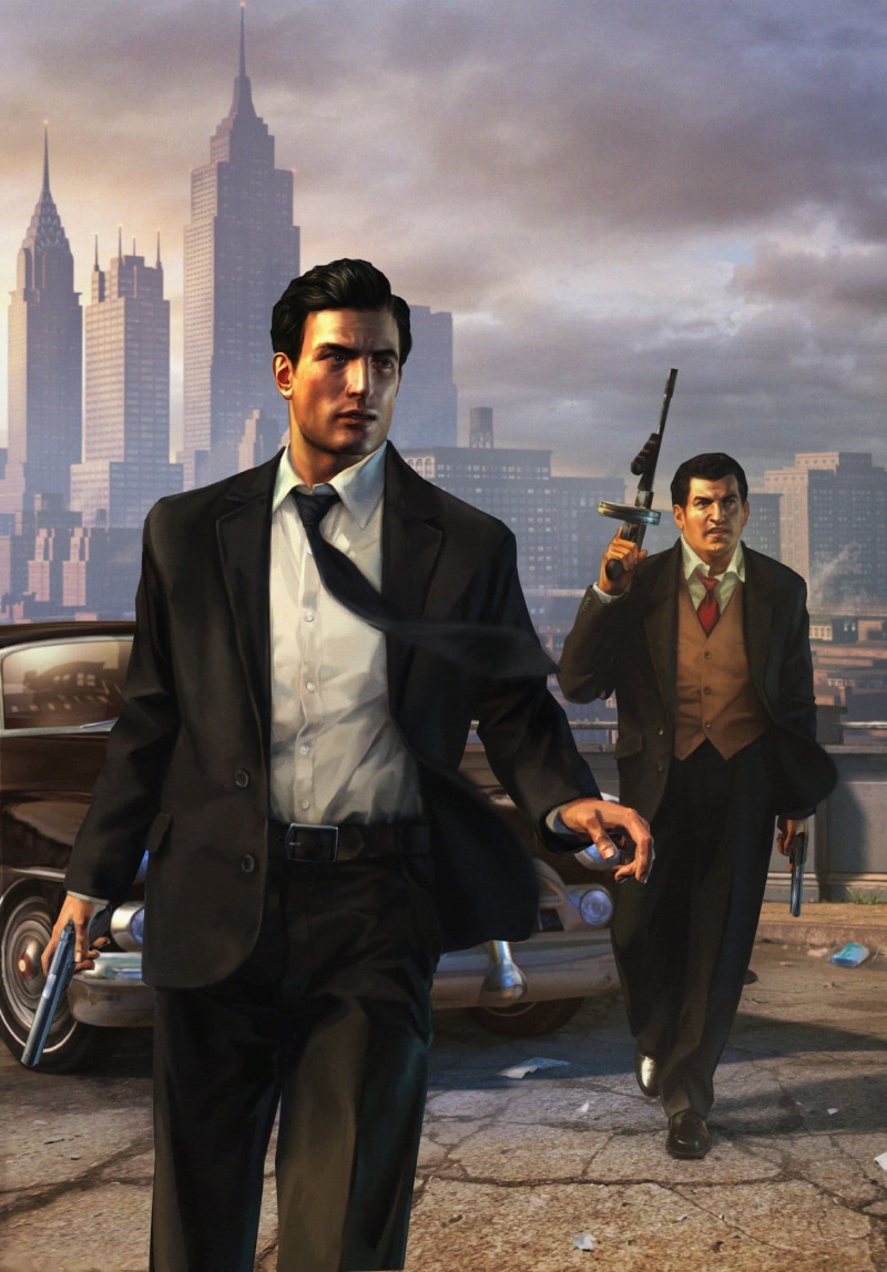 architecture, Mafia, city, standing, game, 1080P, front view, well-dressed, office building exterior, security, occupation, Mafia II, building