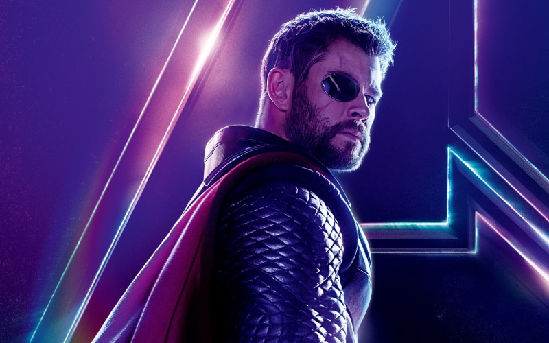 War, young adult, Hemsworth, men, adult, one person, night, purple, light, neon, portrait, beard, nightlife, 4K, glasses, illuminated, music, Chris, low angle view