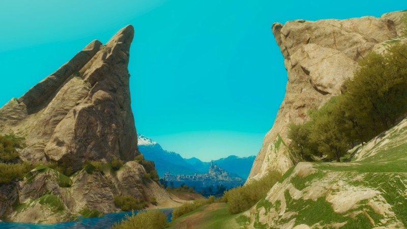 tranquil scene, plant, travel destinations, water, The Witcher, formation, no people, blue, nature, 4K, beauty in nature, idyllic, rock - object, day