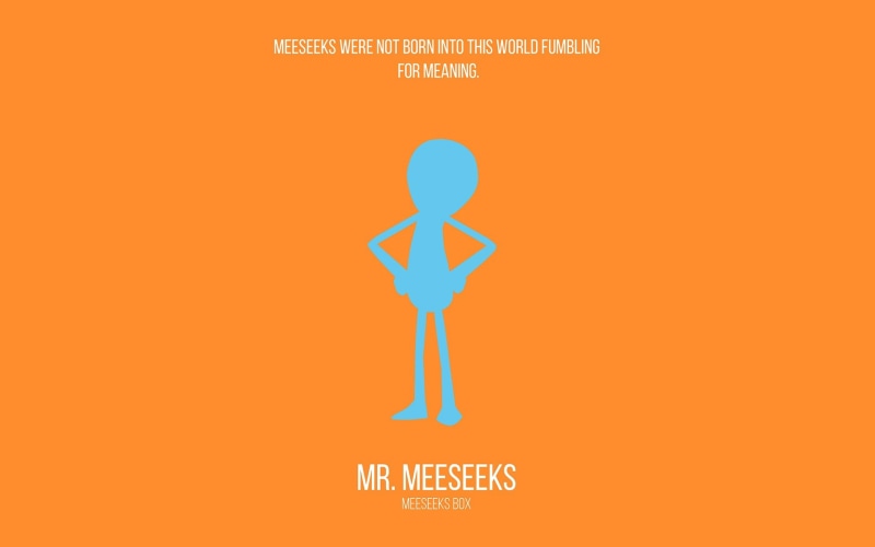 Mr. Meeseeks, Rick and Morty, 1080P, cartoon, minimalism