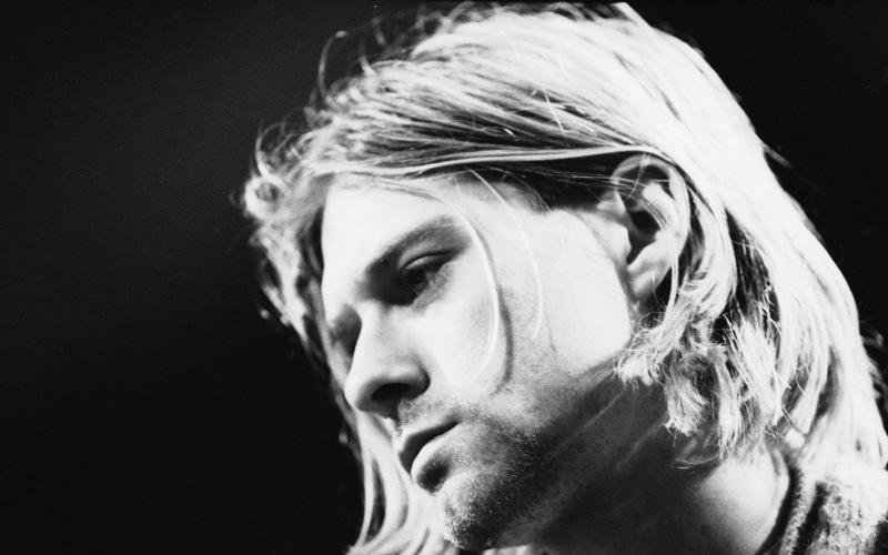 1080P, cobain, males, monochrome, men, nirvana, kurt, face