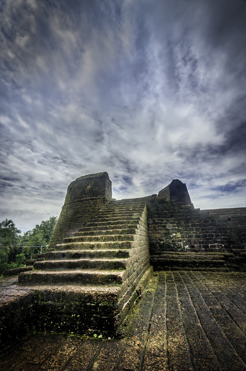 low angle view, concrete, way, outdoor, steps and staircases, famous, india, day, cloud - sky, old ruin, building, culture, no people, soldier, stairway