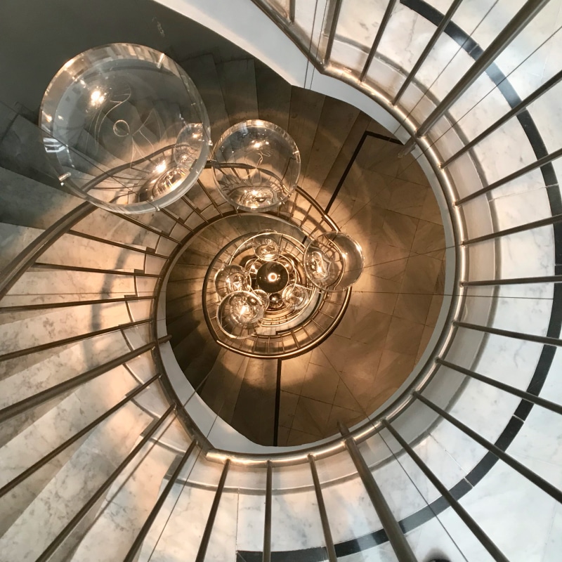 low angle view, round, glass, spiral, architecture, view, steps and staircases, high, marble, top, luxury, top view, circular, spiral staircase, staircase