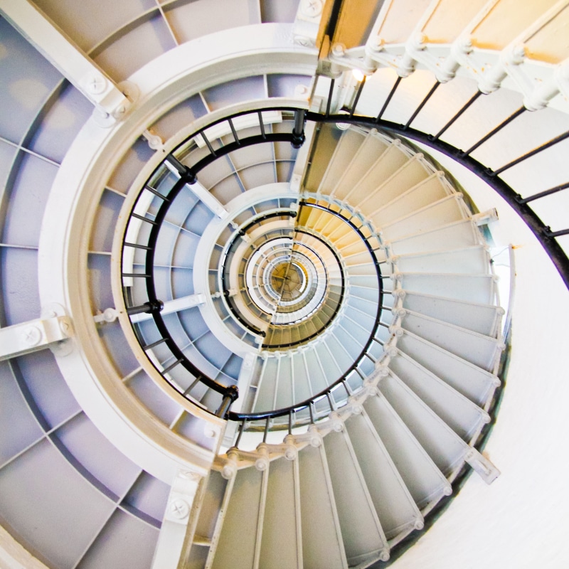 floor, urban, black, downstairs, architecture, concentric, stairs, illusion, design, modern, structure, stone, light, ascend, upstairs, tower, climb, ceiling