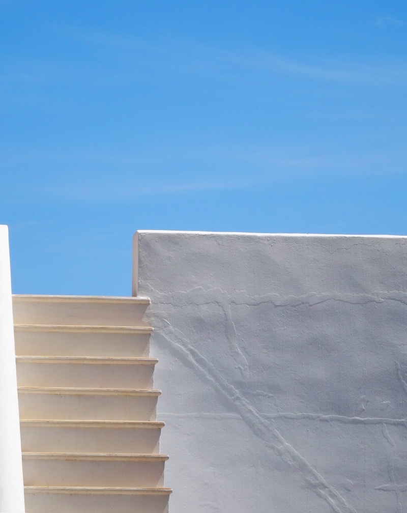 steps, direction, ambition, beside, up, 4K, blue, nature, copy space, no people, sky, exterior, wall, building, success, low angle view, progress, outdoors