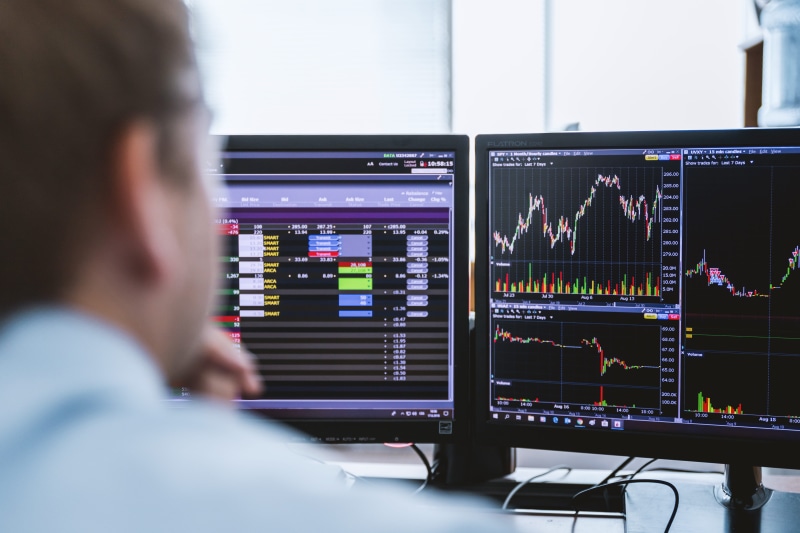trader, one person, indoors, data, occupation, technology, finance, trading, rear view, adult, skill, men, businessman, males, business, connection, concept