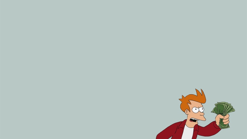 cash, money, fry, futurama, hd, cartoon/comic, 1080P, currency