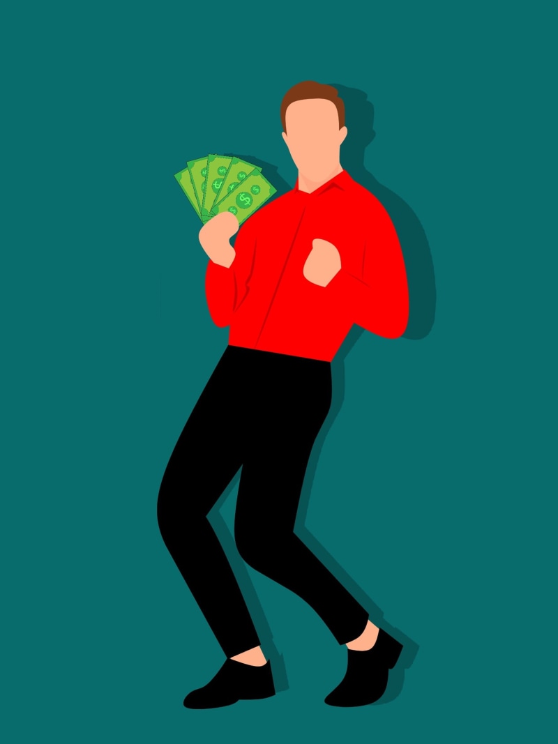 currency, 1080P, fan, full length, portrait, bunch, joyful, men, man, show, investment, length, indoors, isolated, standing, earn, joy, colored background