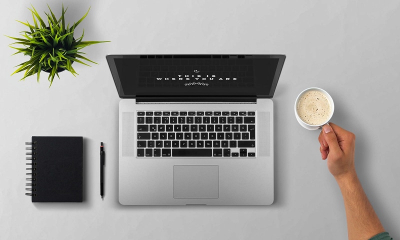 equipment, keyboard, computer, arm, coffee cup, refreshment, contemporary, indoors, table, cup of coffee, using, computer equipment, break, white, wireless technology