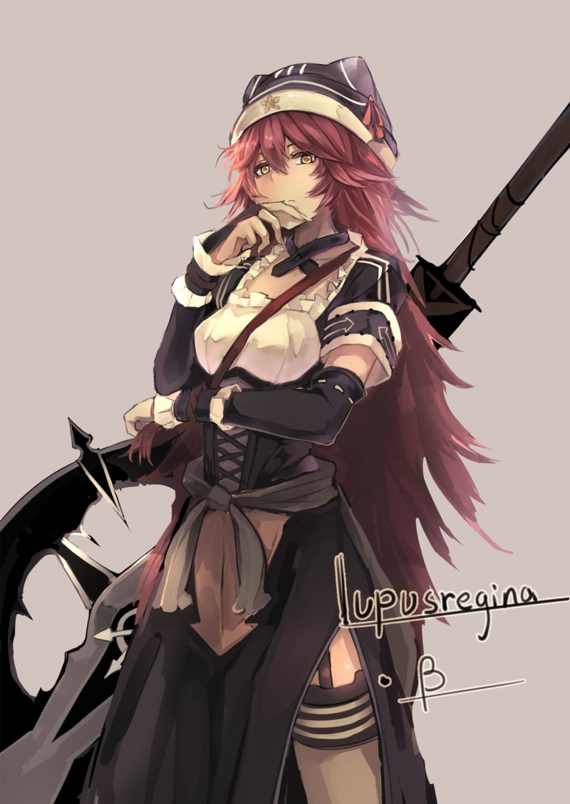 720P, anime girls, Overlord (anime), redhead, maid outfit, Lupusregina Beta, long hair
