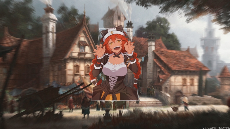 anime girls, 4K, picture-in-picture, Overlord (anime), anime, Lupusregina Beta