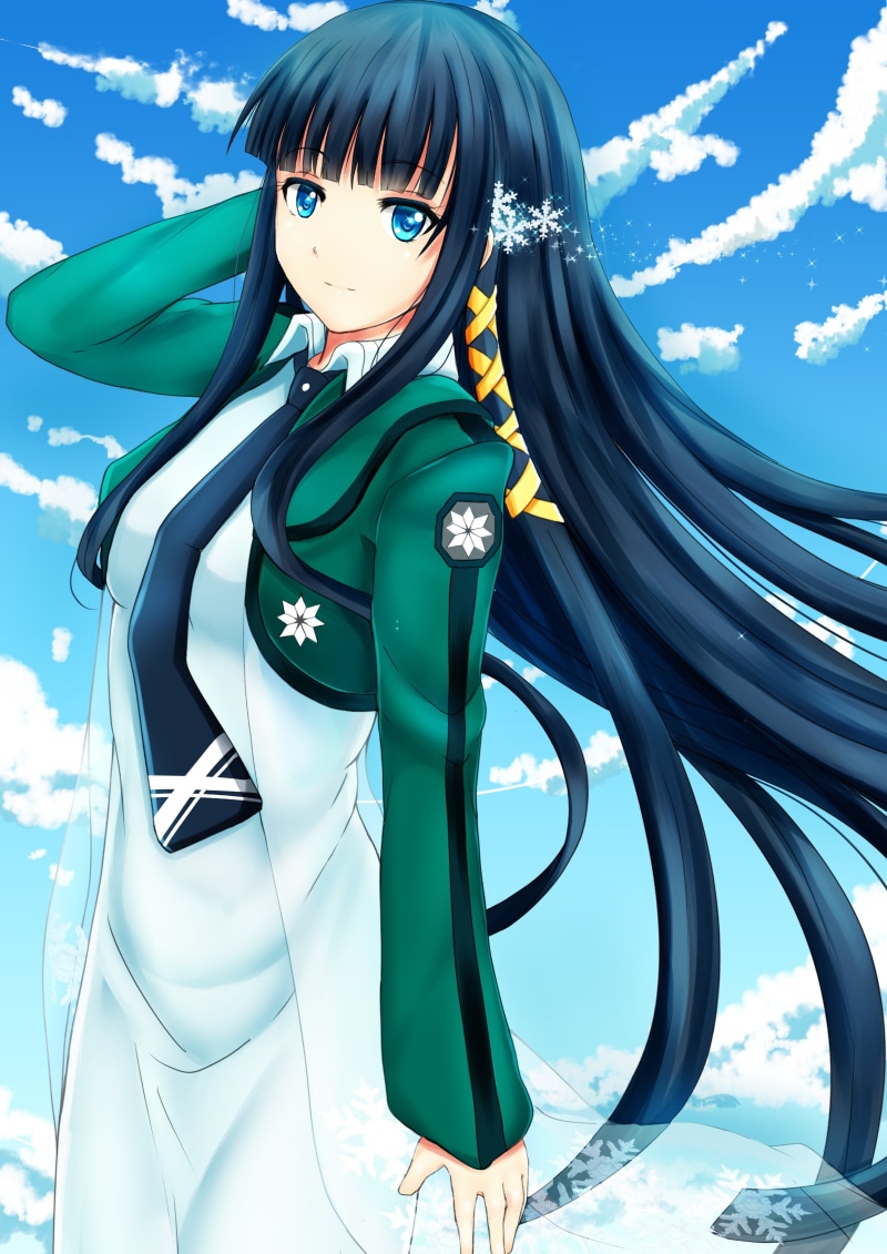 blue eyes, anime, long hair, Shiba Miyuki, Mahouka Koukou no Rettousei, 4K, anime girls