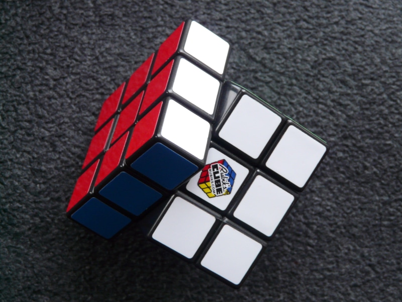 art and craft, design, toy, cube, s, rubik, black, high angle view, still life, table, relaxation, flooring, Erno Rubik, pattern, geometric shape, no people