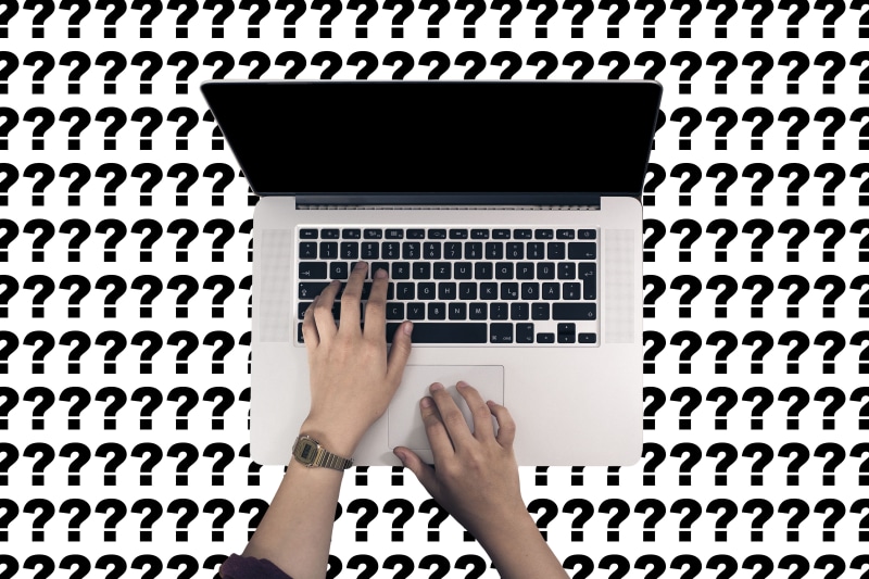 keys, technology, facts, person, matter, real people, human hand, computer, question mark, note, expectation, difficulty, computer equipment, wireless technology