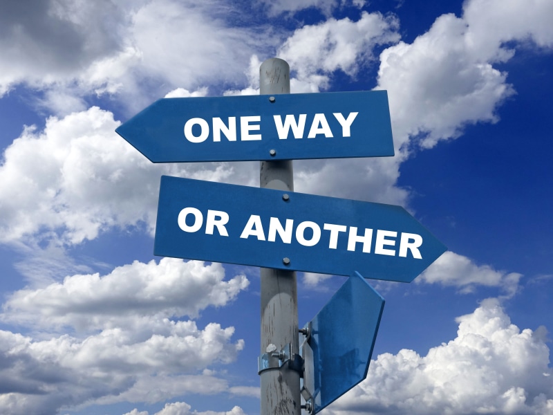 directional sign, choices, direction, low angle view, strategy, guidance, decision, opportunity, symbol, no people, text, sky, road sign, western script