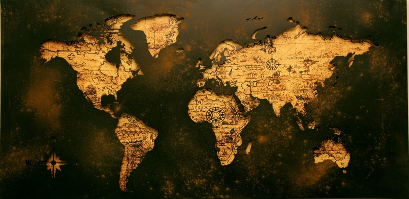 night, close-up, nature, dirty, the past, map, shape, geography, atlas, papers, indoors, business, built structure, 4K, dark, digital composite, backgrounds