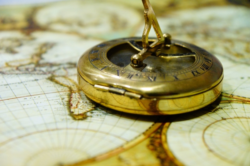 exploration, close-up, round, east, antique, retro styled, roman, route, adventure, history, north, world map, 5K, south, planning, pocket, navigation