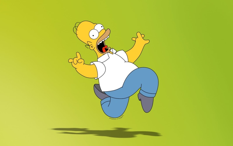 cartoon, females, green color, one person, happiness, 720P, fun, simpson, homer, representation, outdoors, side view, nature, Homer Simpson