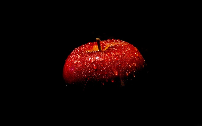 Red, Apple, Background, 1080P, Black