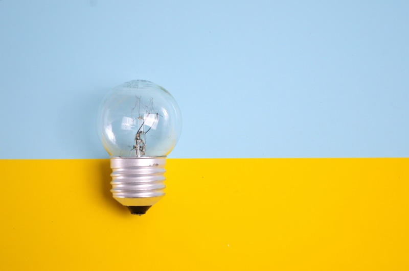 indoors, transparent, shiny, glass, glass items, illuminated, yellow, reflection, electricity, bright, bulb, 4K, invention, creativity, light, blue background
