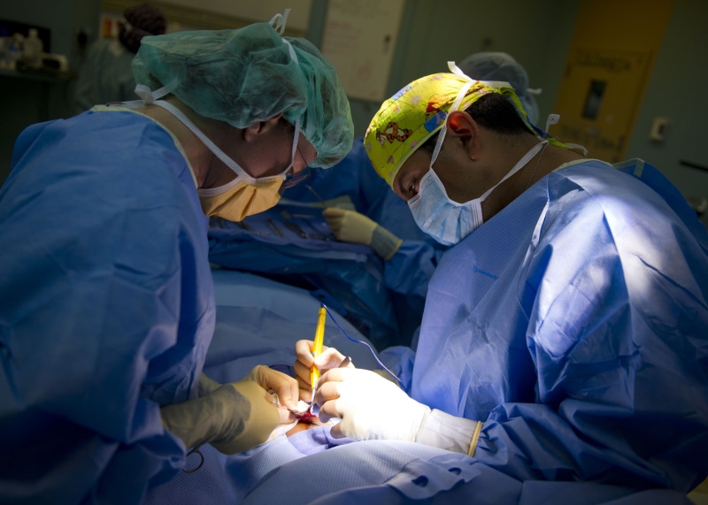 expertise, surgeon, patient, protective Mask - Workwear, instruments, indoors, professional occupation, medical Procedure, medical exam, care, adult, scrubs