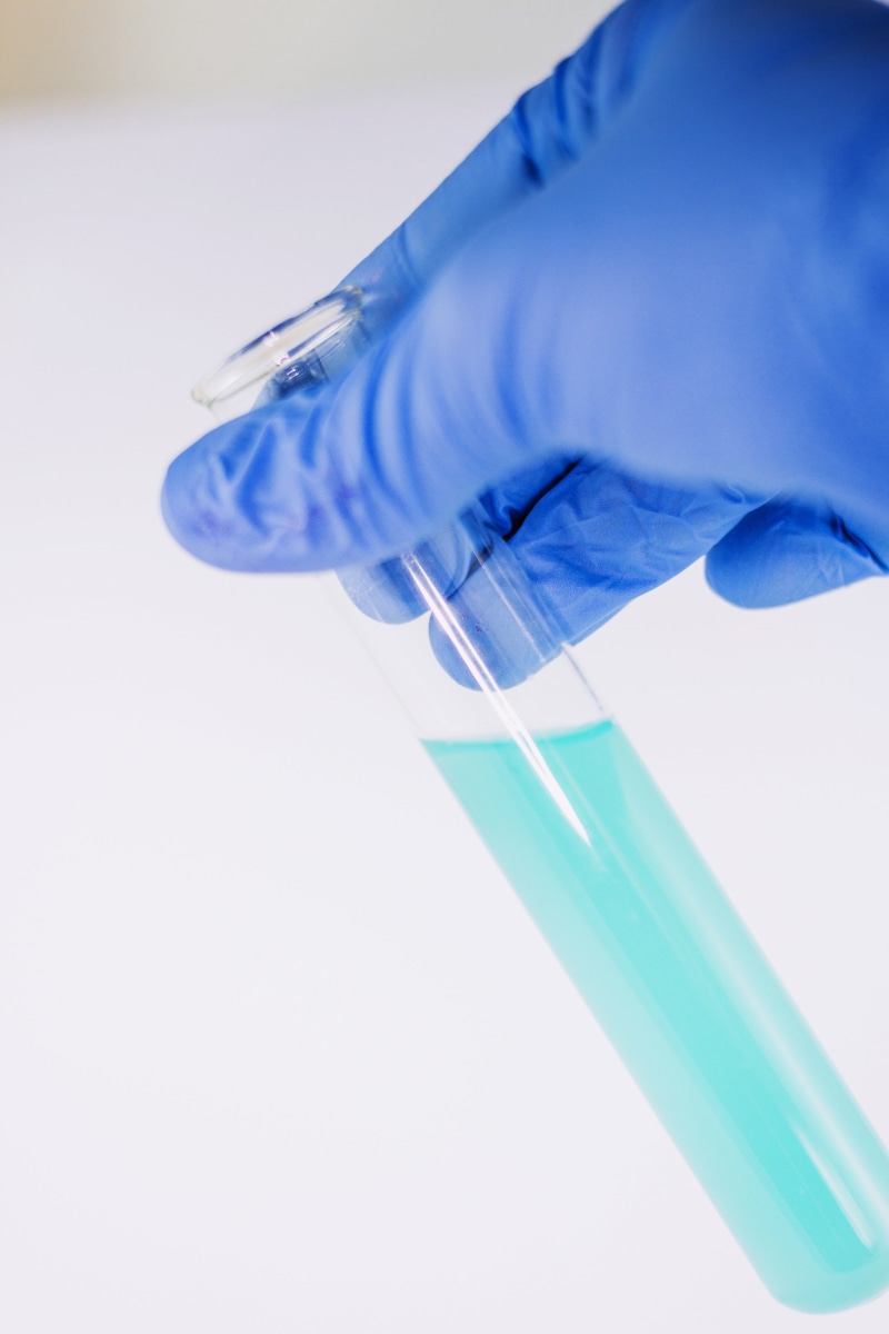 protection, hand, tube, care, one person, medicine, holding, chemistry, scientist, laboratory, surgical glove, shallow, occupation, the test, filled, photography