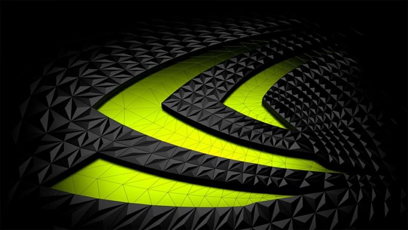 digitally Generated Image, single object, symbol, communication, illustration, computer Graphic, illuminated, pattern, logo, yellow, shape, Nvidia, curve