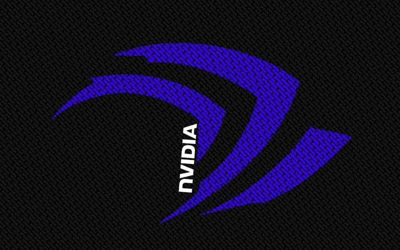 blue, text, logo, cursor, black background, computer network, no people, 1080P, technology, internet, wireless technology, Nvidia, communication, western script