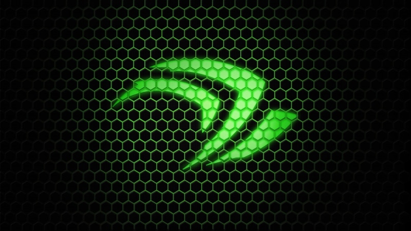 Hexagon, Logo, Background, Green, Nvidia, 1080P
