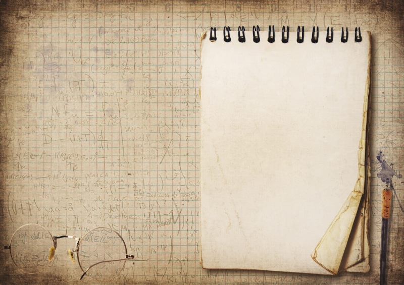 book, document, ink, writing pad, table, directly above, glasses, background image, copy space, calculations, pen, high angle view, 2K, education, notepad